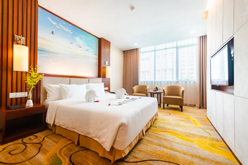Phòng Deluxe King 32 m² ở Mường Thanh Luxury Quảng Ninh